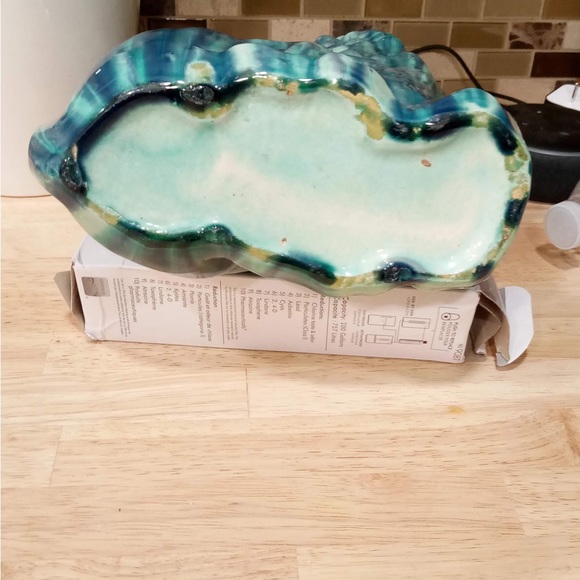 Vintage MCM Green and Teal Glazed Ceramic Pitcher - Picture 6 of 6